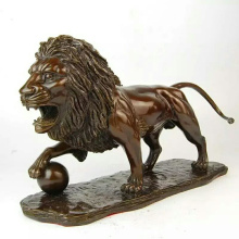 China factory custom antique metal brass lion sculpture